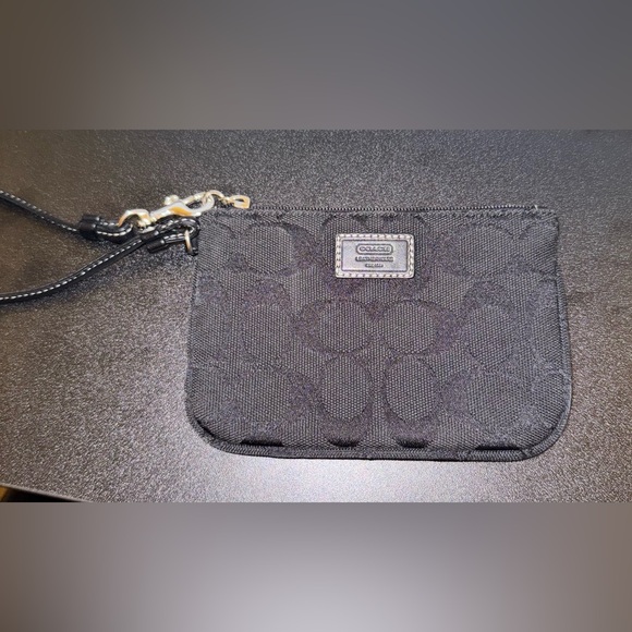 Coach Wristlet, Black w/Silver Hardware, Small, EUC - Picture 4 of 6